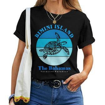 Sea Turtle Bimini Island Bahamas Ocean Women T-shirt - Seseable
