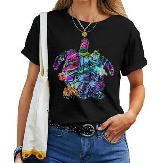 Sea Turtles Colorful Turtle Lover Hawaii Women T-shirt | Mazezy
