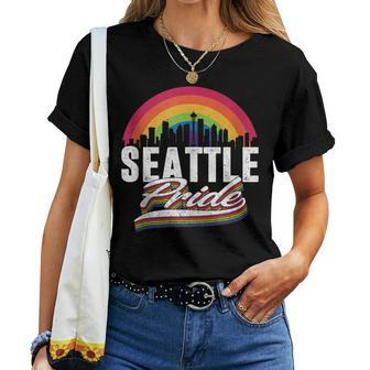 Seattle Lgbt Lesbian Gay Bisexual Rainbow Lgbtq Pride Women T-shirt | Mazezy
