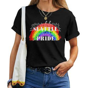 Seattle Pride Rainbow For Gay Pride Women T-shirt | Mazezy