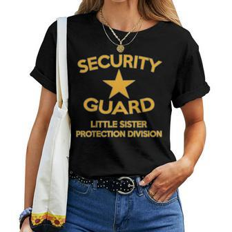 Security Guard Little Sister Protection Sibling Back Women T-shirt | Mazezy AU