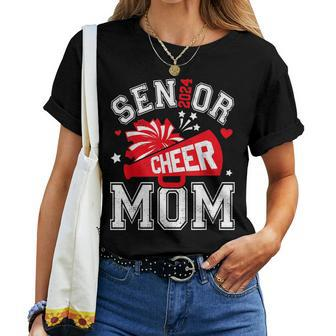 Women Senior 2024 Cheer Mom Cheerleader Parent Class Of 2024 Women T-shirt | Mazezy