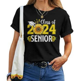 Senior Class Of 2024 Girls Sunflower Print Seniors 2024 Women T-shirt | Mazezy