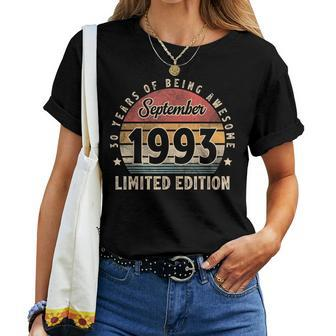 September 1993 30 Year Old For 30Th Birthday Women T-shirt - Seseable