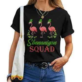Shenanigan Squad Flamingo Leprechaun Hat St Patricks Day Women T-shirt | Mazezy AU