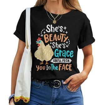 Shes Beauty Shes Grace Farmer & Chicken Lover Women T-shirt - Thegiftio UK