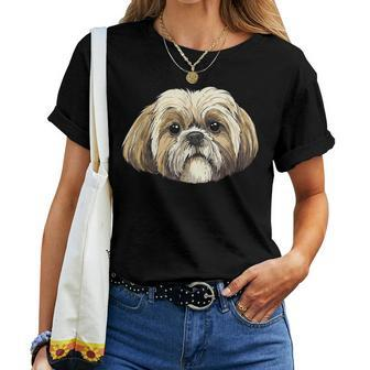 Shih Tzu Pet Dog Face Shih Tzu Lover Shih Tzu Mom Dad Women T-shirt | Mazezy DE