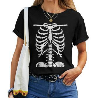 Skeleton Rib Cage Halloween Costume Skeleton Women T-shirt - Seseable