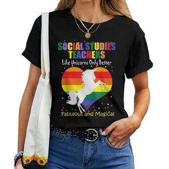 Social Studies Teachers Are Like Unicorns Women T-shirt | Mazezy