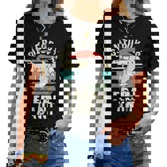 Somebodys Feral Aunt Wild Auntie Retro Cat Wild Family Women T-shirt | Mazezy