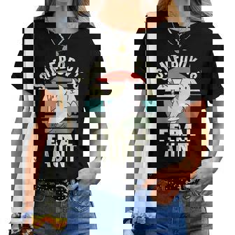 Somebodys Feral Aunt Wild Auntie Retro Cat Wild Family Women T-shirt | Mazezy