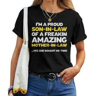 Son In Law Fathers Day From Mother In Law Women T-shirt Crewneck | Mazezy
