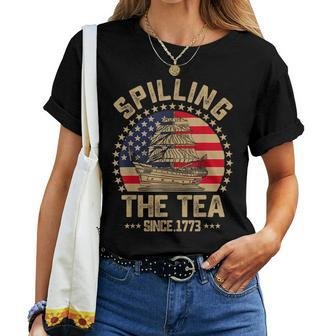Spilling The Tea Since 1773 Patriotic History Teacher For Teacher Women T-shirt Crewneck | Mazezy