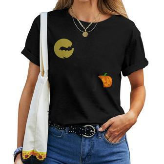 Spooky Bats And Cats Fall Halloween Halloween Women T-shirt | Mazezy