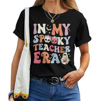 In My Spooky Teacher Era Halloween Groovy Witchy Teacher Women T-shirt - Seseable