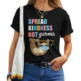 Spread Kindness Not Germs Essential Sloth Animal Lover Women T-shirt | Mazezy