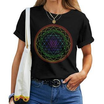 Sri Yantra Mandala Sacred Geometry Spiritual Yoga Lover Women T-shirt | Mazezy