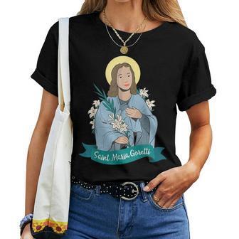 St Maria Goretti Catholic Saints Girls Ns Confirmation Women T-shirt | Mazezy