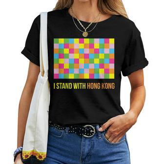 I Stand With Hong Kong Lennon Wall Hk Flag Rally Protest Women T-shirt | Mazezy AU