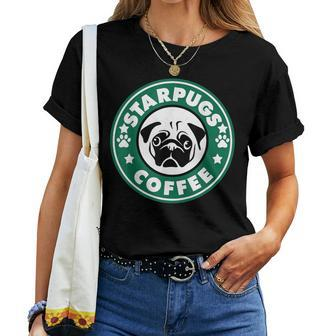 Starpugs Coffee Pug Dog Lover Women T-shirt - Monsterry UK