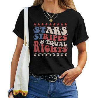 Stars Stripes Equal Rights 4Th Of July Red White And Blue Women T-shirt | Mazezy CA