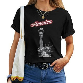 Statue Of Liberty Beer Holder Women T-shirt | Mazezy