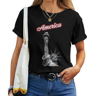 Statue Of Liberty Beer Holder  Women T-shirt Casual Daily Crewneck Short Sleeve Graphic Basic Unisex Tee