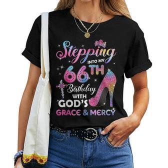 Stepping Into My 66Th Birthday Gift Women 66 Years Old Pumps Women T-shirt - Seseable