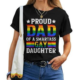Straight Ally Lgbtq Pride Month Proud Dad Of A Gay Daughter Women T-shirt | Mazezy