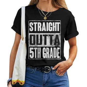Straight Outta 5Th Grade Vintage Base Fifth Grade Women T-shirt | Mazezy