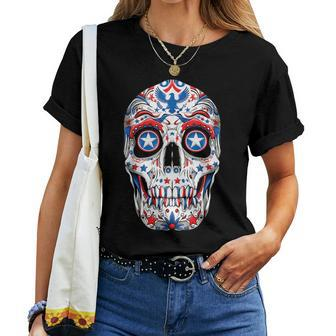 Sugar Skull 4Th Of July T Boys Fourth Usa Women T-shirt | Mazezy