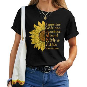Sunflower Aquarius Woman January And February Birthday Women T-shirt | Mazezy