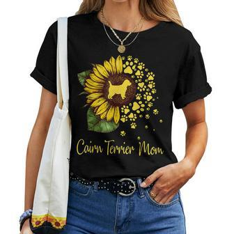 Sunflower Cairn Terrier Mom Dog Lover Women T-shirt | Mazezy
