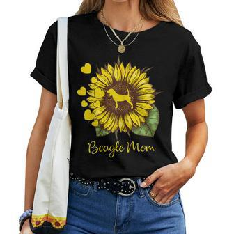 Sunflower Dog Mom For Beagle Lovers Women T-shirt | Mazezy