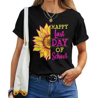 Sunflower Last Day Of School Teacher End Year Preschool Women T-shirt Crewneck | Mazezy