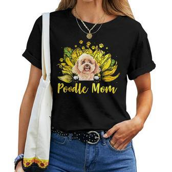 Sunflower Poodle Mom Dog Lover Women T-shirt | Mazezy