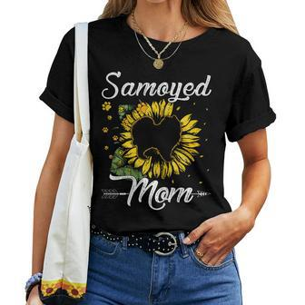Sunflower Samoyed Mom Dog Lover Dog Mama Women T-shirt | Mazezy