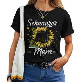Sunflower Schnauzer Mom Dog Lover Dog Mama Women T-shirt | Mazezy