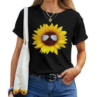 Sunflower With Shades Graphic Women T-shirt | Mazezy