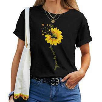 You Are My Sunshine Half Sunflower Dachshund Dog Women T-shirt | Mazezy