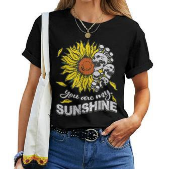 You Are My Sunshine Sunflower Horror Skulls Women T-shirt | Mazezy