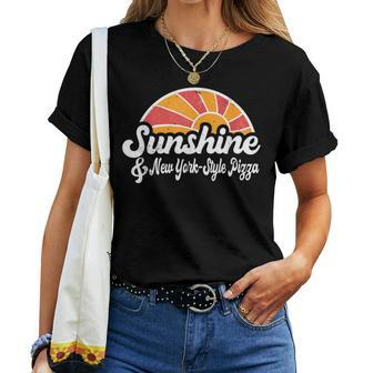 Sunsine And New York-Style Pizza Girls Vintage Women T-shirt | Mazezy