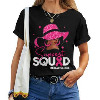 Support Squad Black Breast Cancer Awareness Pink Queen Women T-shirt | Mazezy