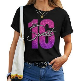 Sweet 16 For Girls 16Th Birthday 16 Year Old Women T-shirt - Seseable