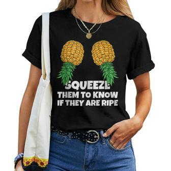 Swinging Squeeze Ripe Pineapples Upside Down Swinger Women Women T-shirt - Seseable