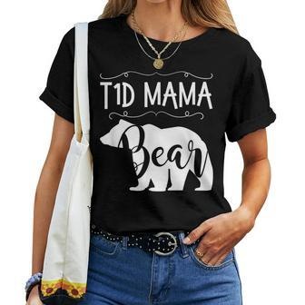 T1d Mama Bear Type1 Diabetes T1 T Mom Awareness Women T-shirt | Mazezy CA