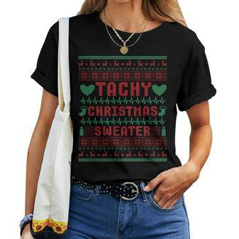 Tachy Nurse Ugly Christmas Sweater Medical Cardiac Icu Xmas Women T-shirt | Mazezy DE