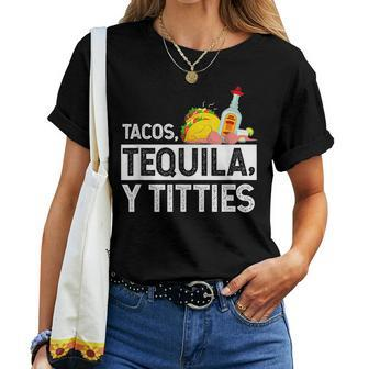 Tacos Tequila Y Titties Graphic Women T-shirt - Thegiftio UK