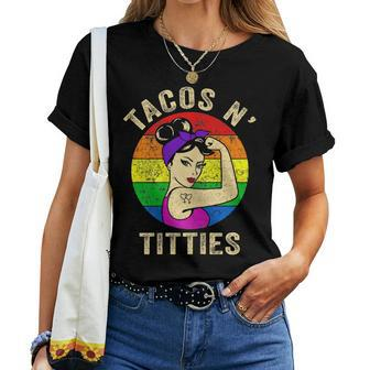 Tacos And Titties Lgbt Gay Pride Lgbtq Lesbian Women T-shirt | Mazezy