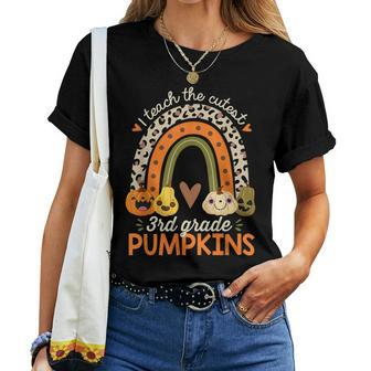 I Teach The Cutest 3Rd Grade Pumpkins Halloween Teacher Fall Halloween For Teacher Women T-shirt | Mazezy UK